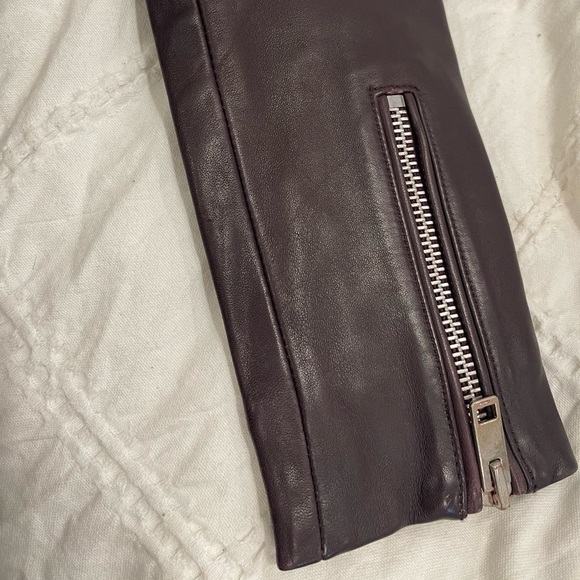 Walter Baker 100% lamb leather Moto jacket in PLUM / BURGUNDY size SMALL NWT - Picture 10 of 12